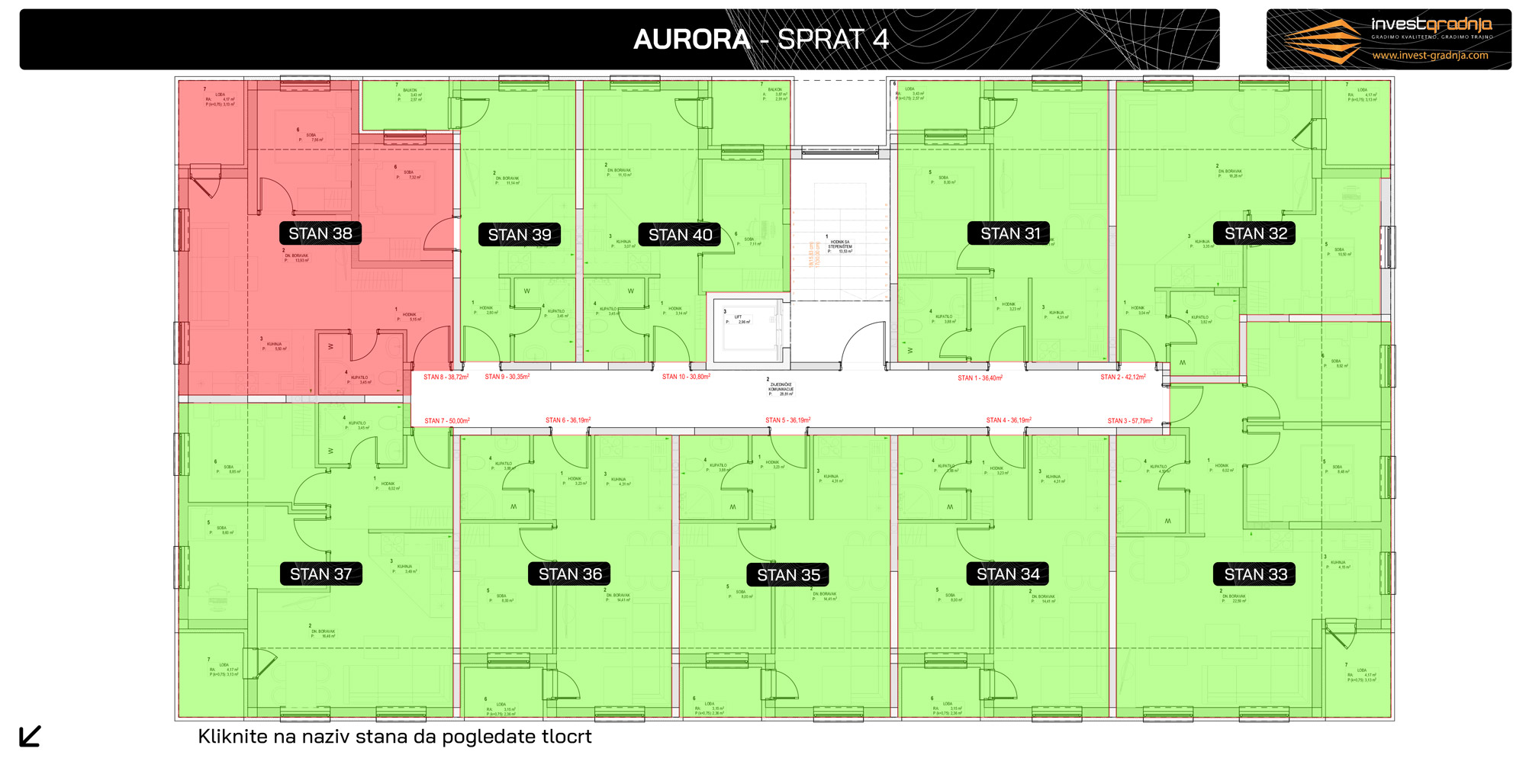 Aurora Doboj - ponuda stanova, 4. sprat