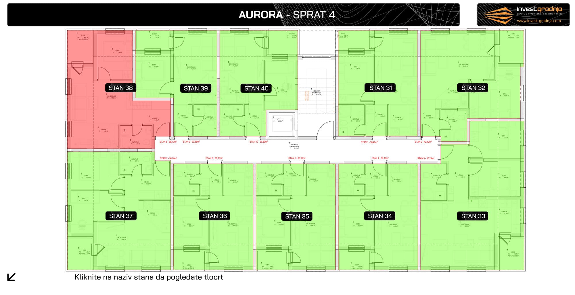 Aurora Doboj - ponuda stanova, 4. sprat